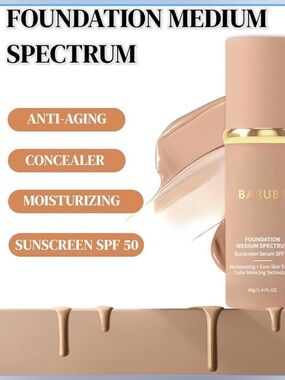 Barubt Medium Spectrum 4 in 1 Color Changing Foundation 1.4oz NWT NIB